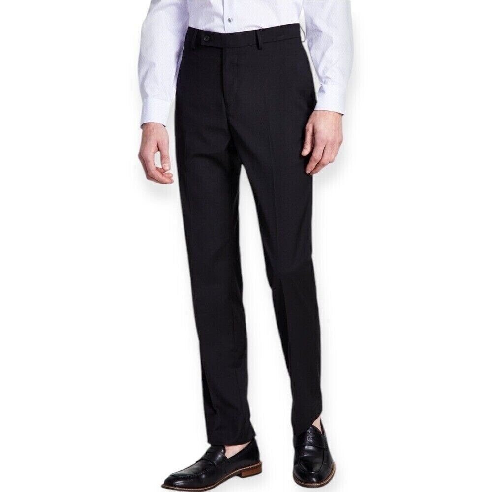 Calvin Klein Slim Fit Dress Pants Black Wool‎  Career Mens Size NWT 42Wx30L